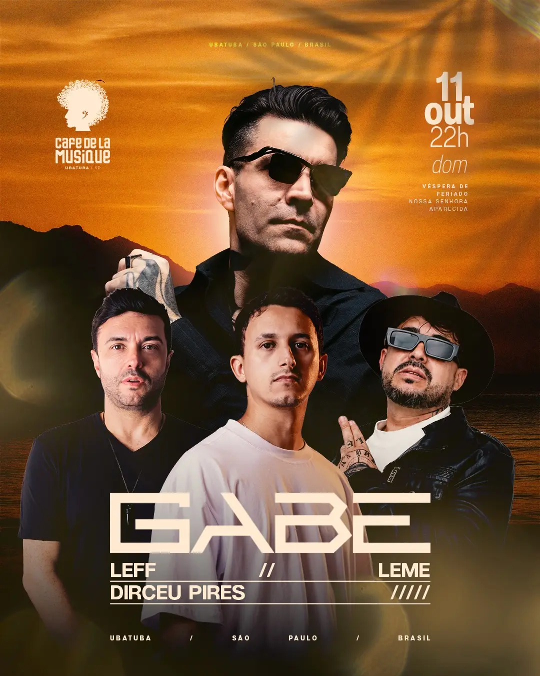 Flyer de Leme, gabemusic, leff.music e dirceu_piress