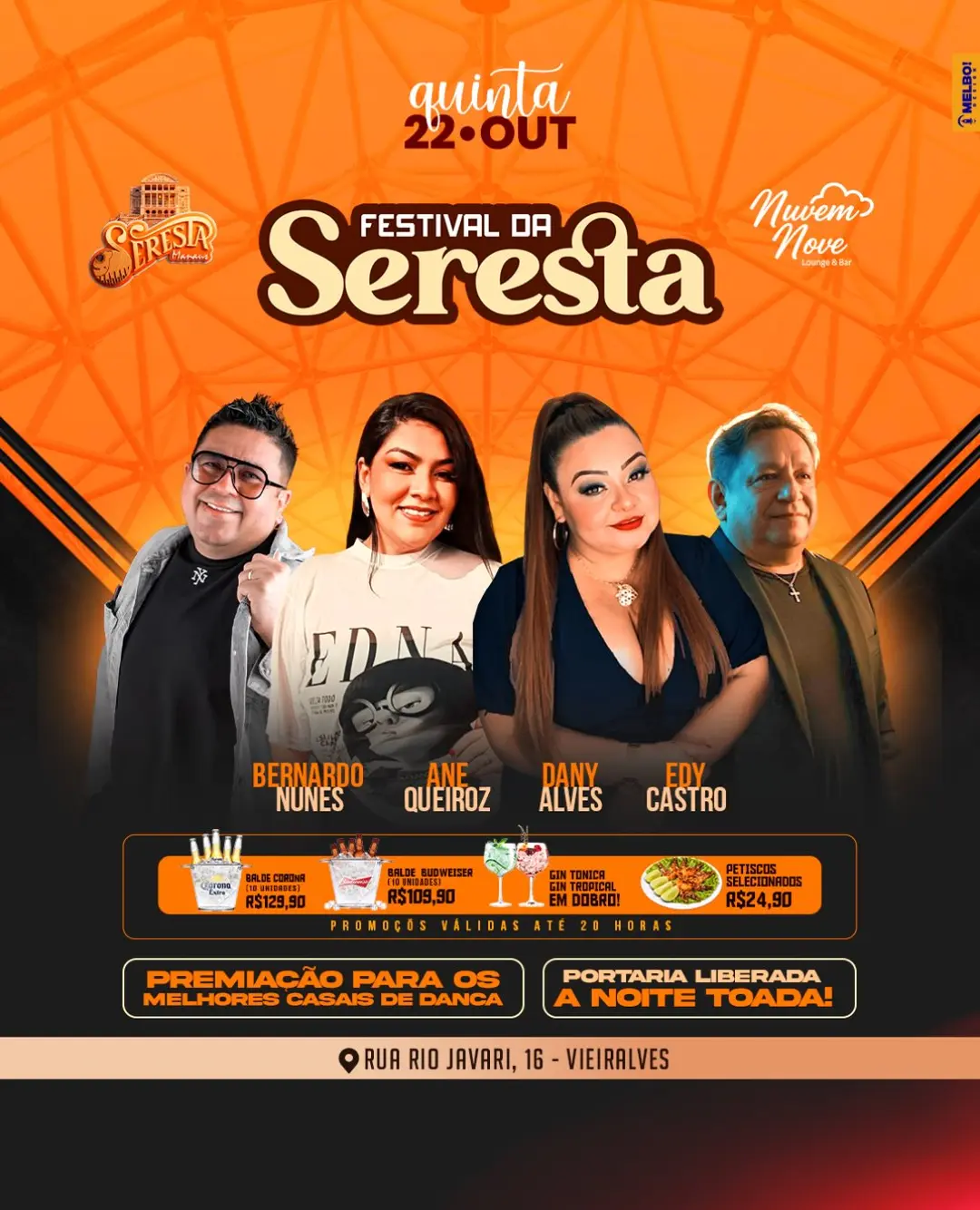 Flyer de Bernardo Nunes, Ane Queiroz, Dany Alves e Edy Castro