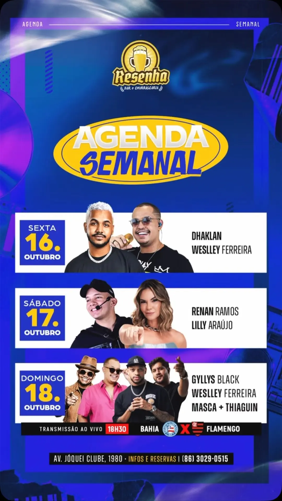 Flyer de Lilly Araújo e Renan Ramos
