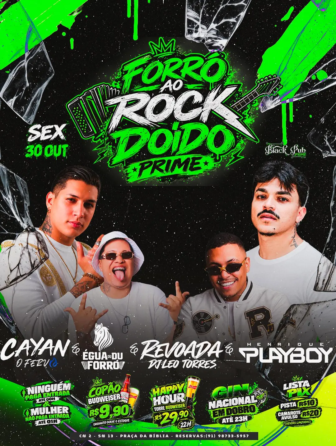 Flyer de DJ Cayan Ribeiro, Banda Égua do Forró e mais 2 artistas