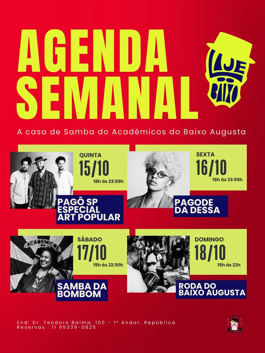 Flyer de Fabiana Bombom e Roda do Baixo Augusta