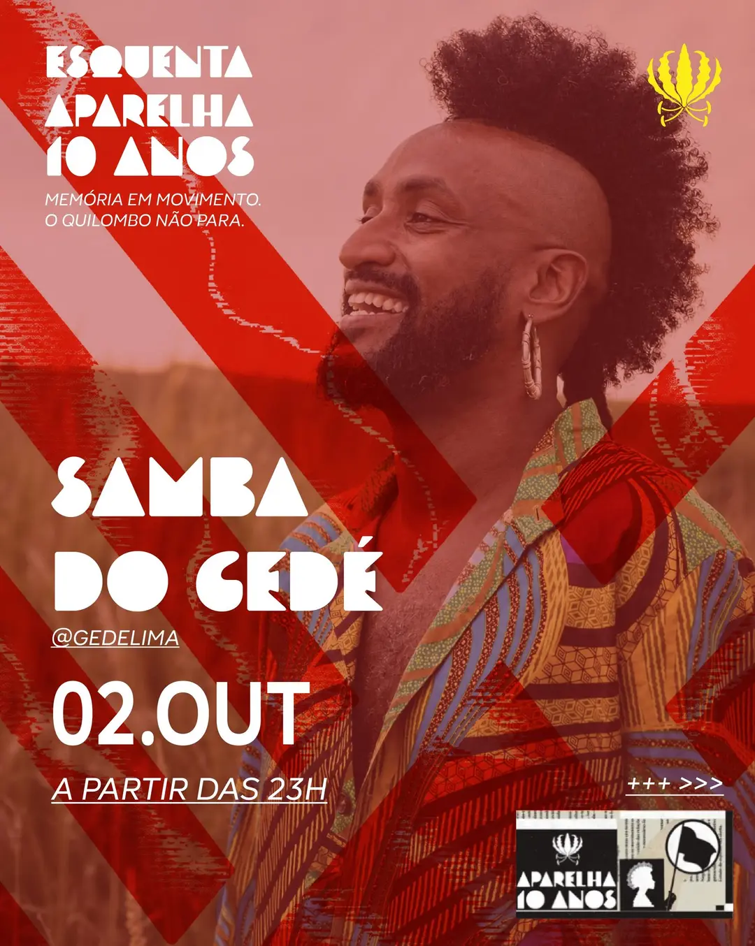 Flyer de Samba do Gêde e Baile Zona Sul