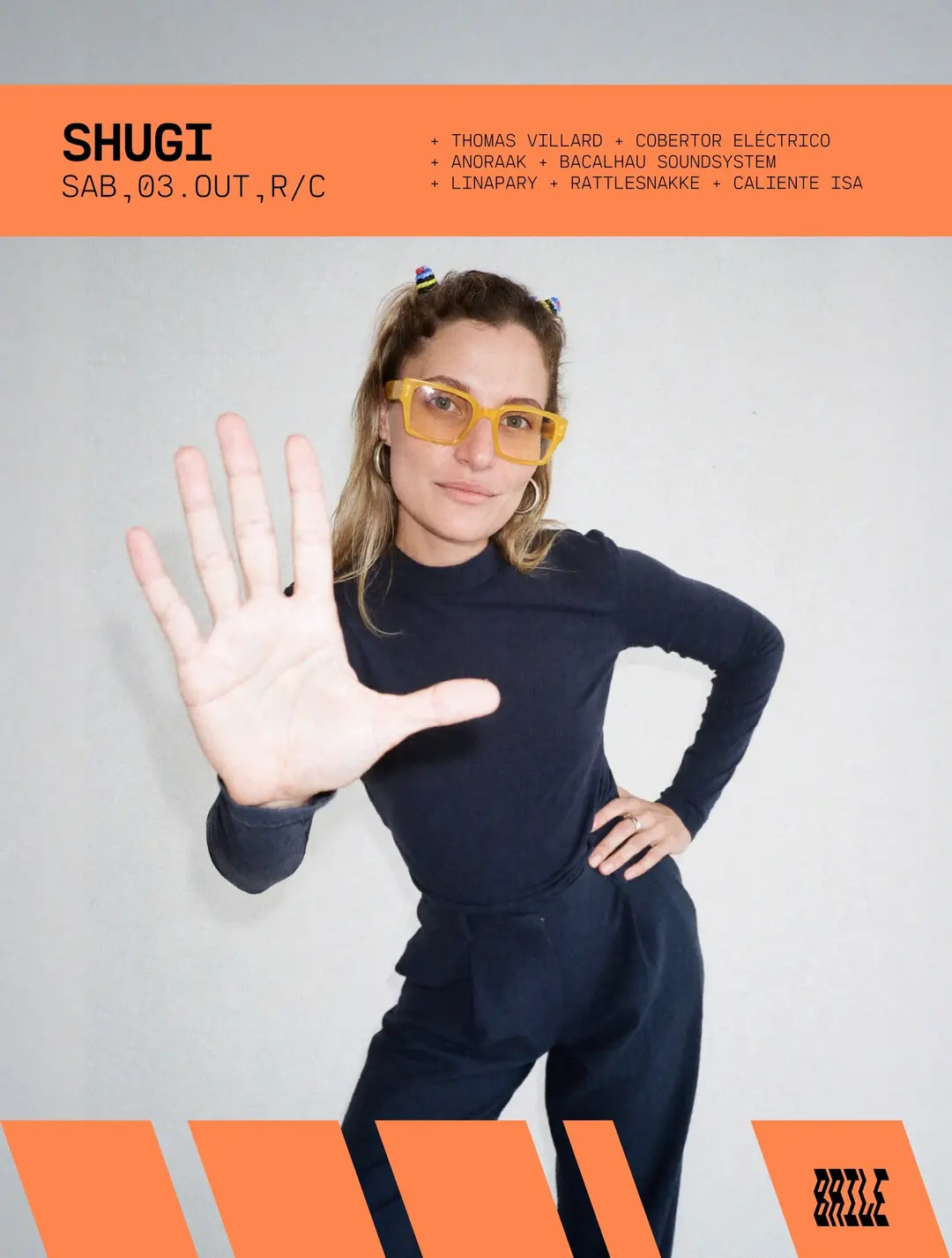 Flyer de Shugi, Anoraak, Thomas Villard e mais 4 artistas