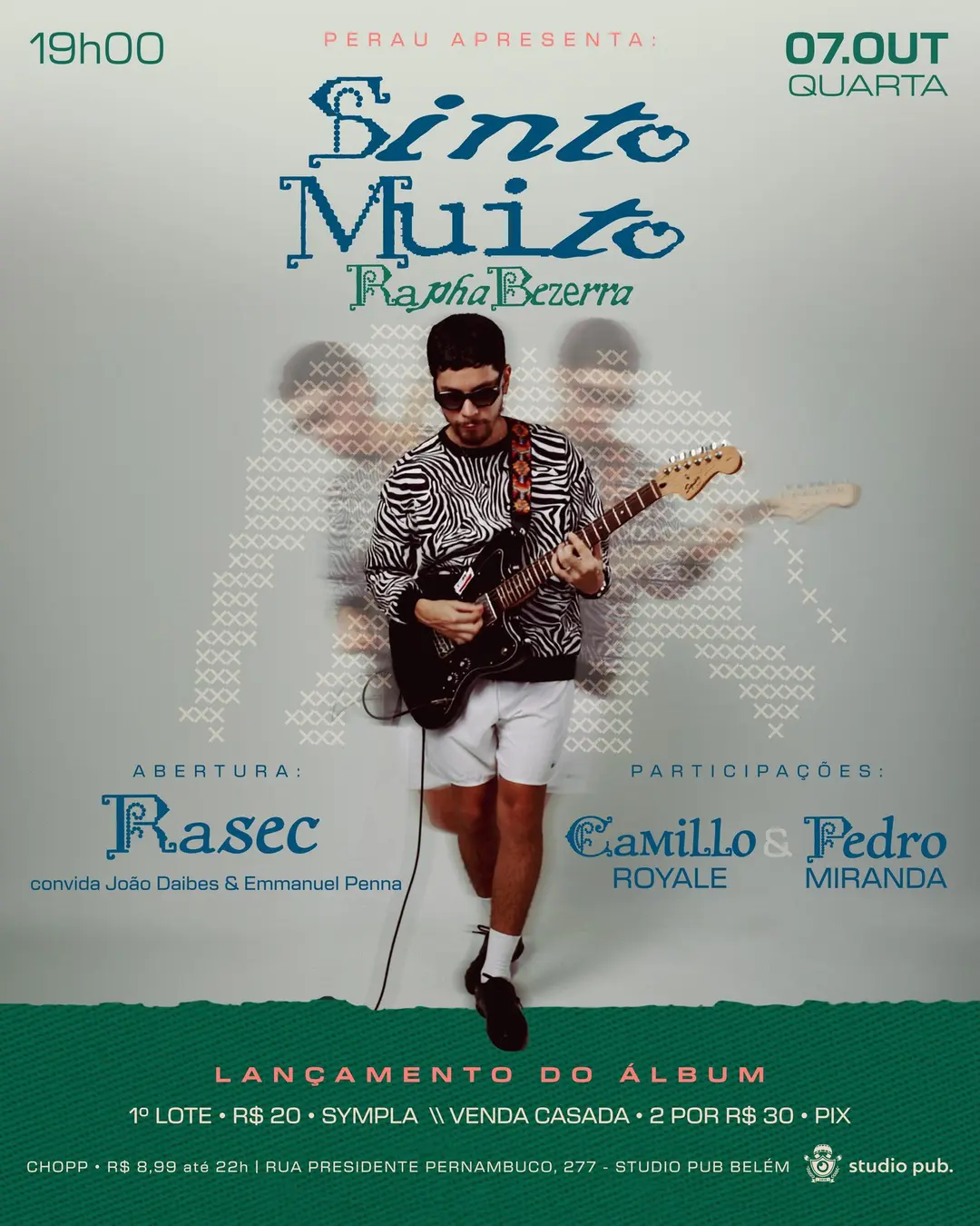 Flyer de Raséc, João Daibes & Emmanuel Penna e mais 3 artistas