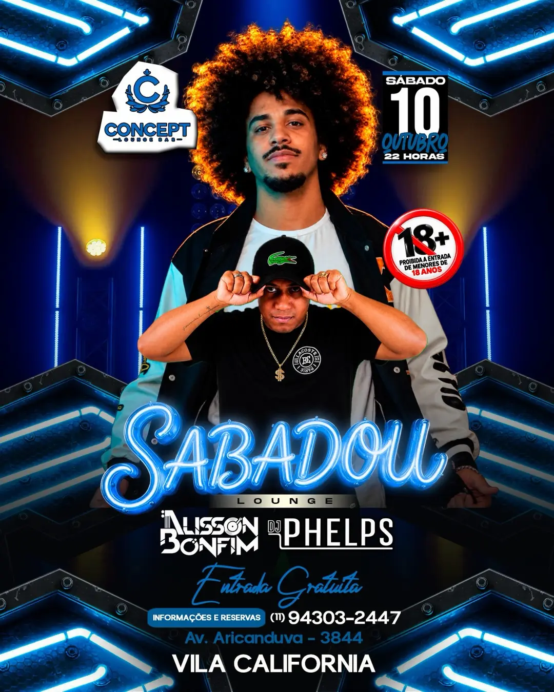 Flyer de Alisson Bonfim e DJ Phelps