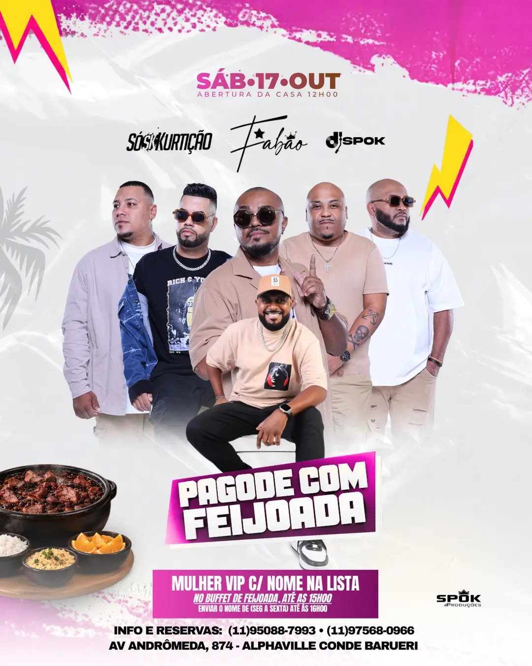 Flyer de Só Kurtição, Fabão e DJ Spok
