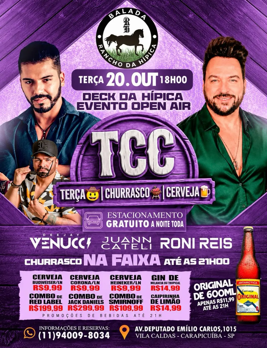 Flyer de DJ Venucci e JUANN CATELI & RONI REIS