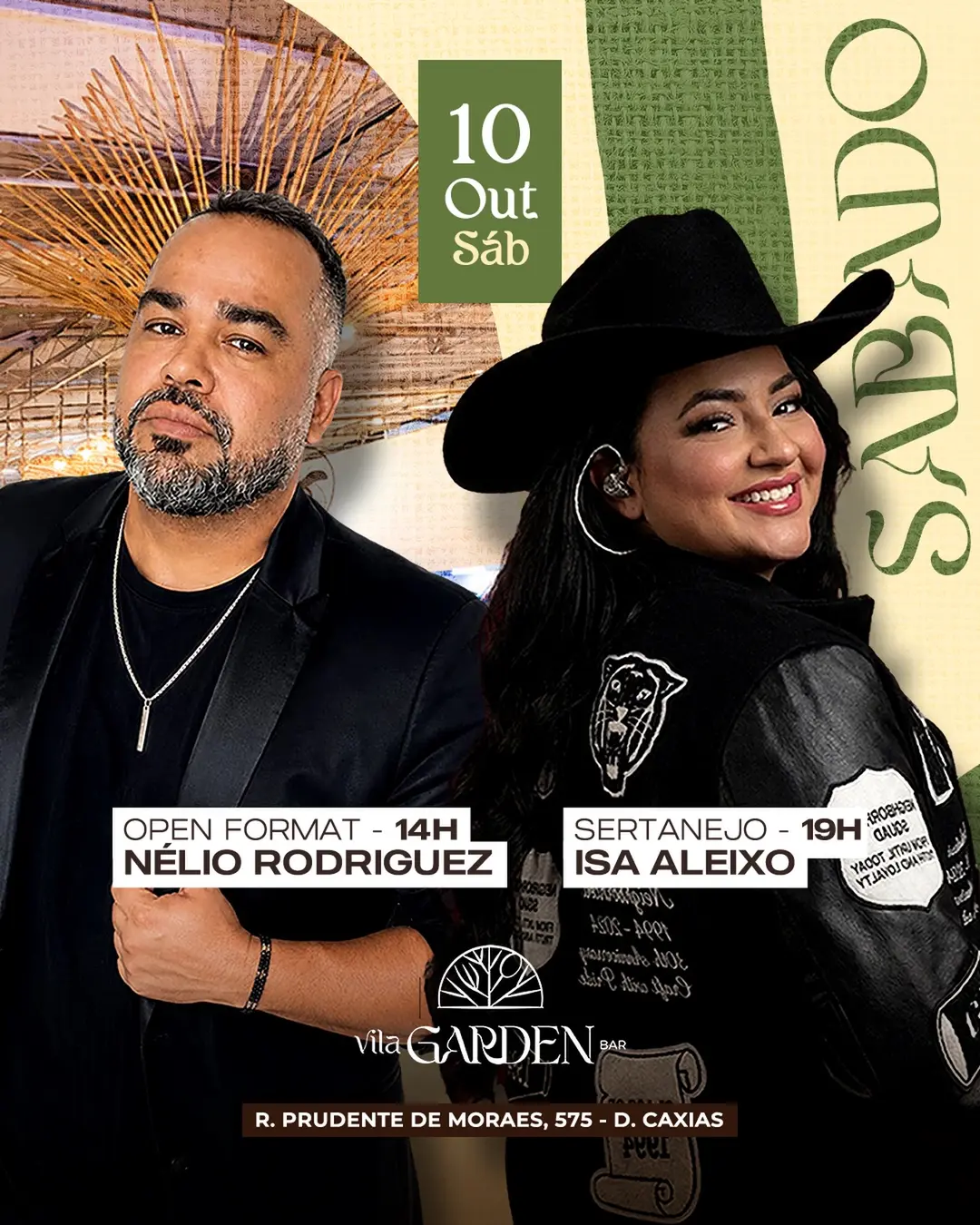Flyer de Isa Aleixo e Nélio Rodriguez