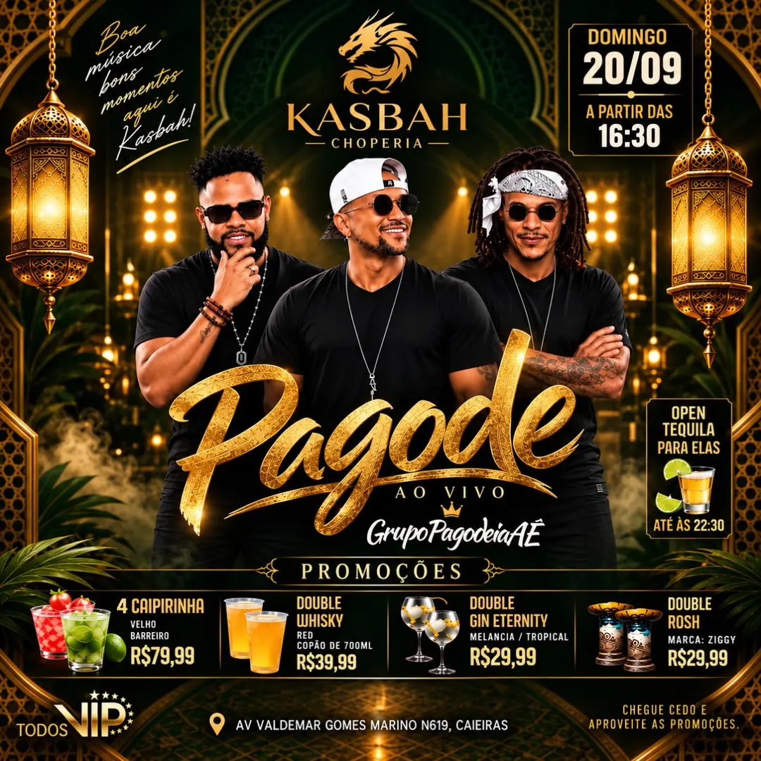 Flyer de Pagode ao vivo, Dança do Ventre e Grupo Pagodeia AÊ