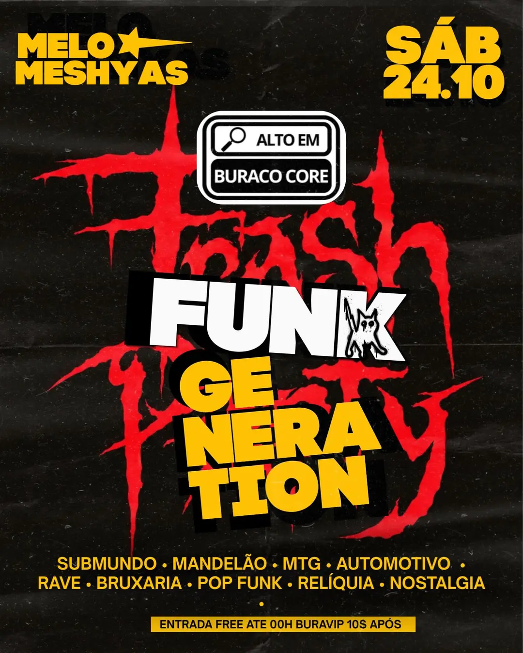Flyer de DJ Meshyas e DJ Melo