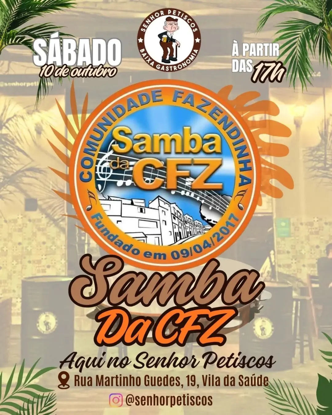 Flyer de Samba da CFZ e Roda de Samba do CFZ