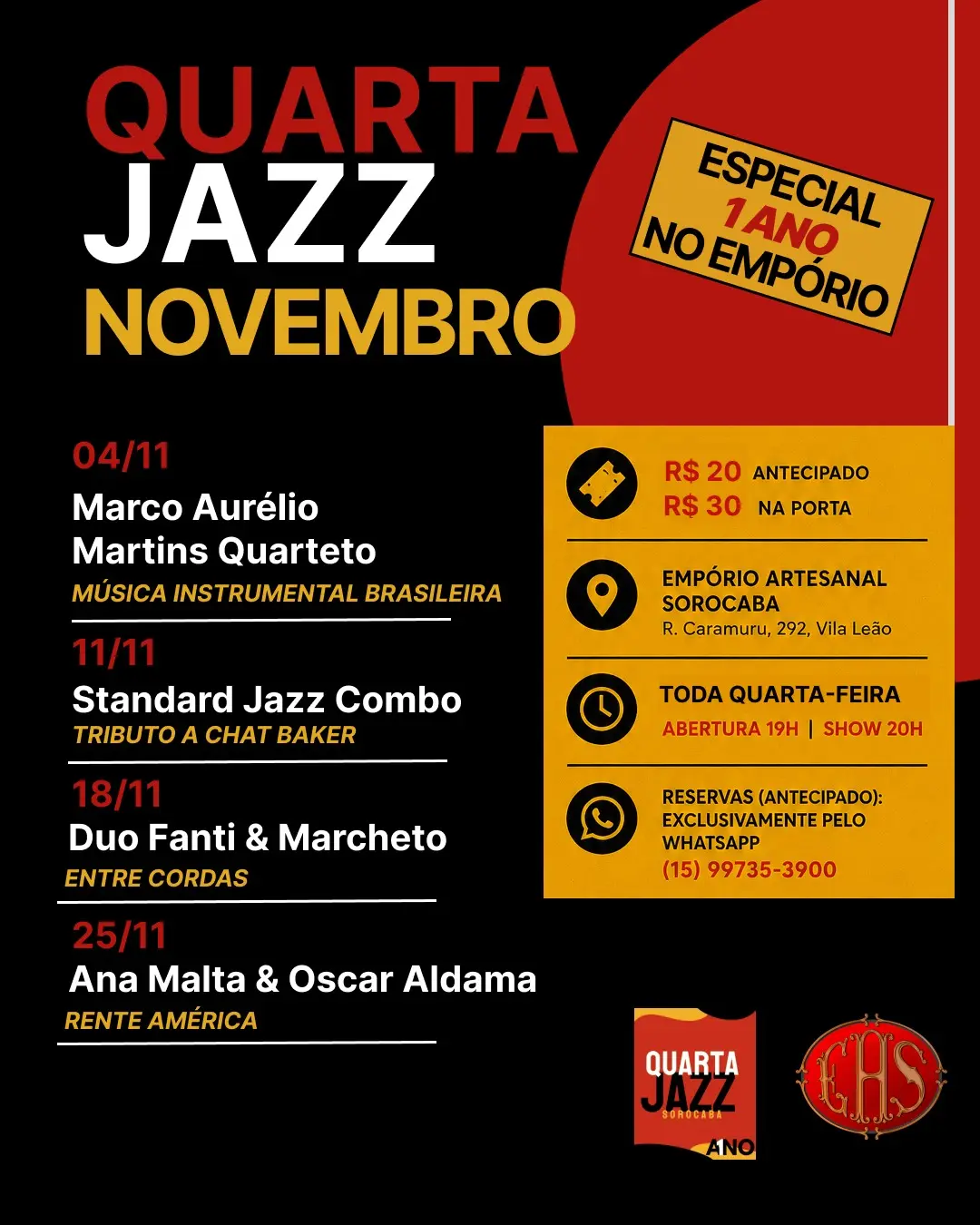 Flyer de Standard Jazz Combo