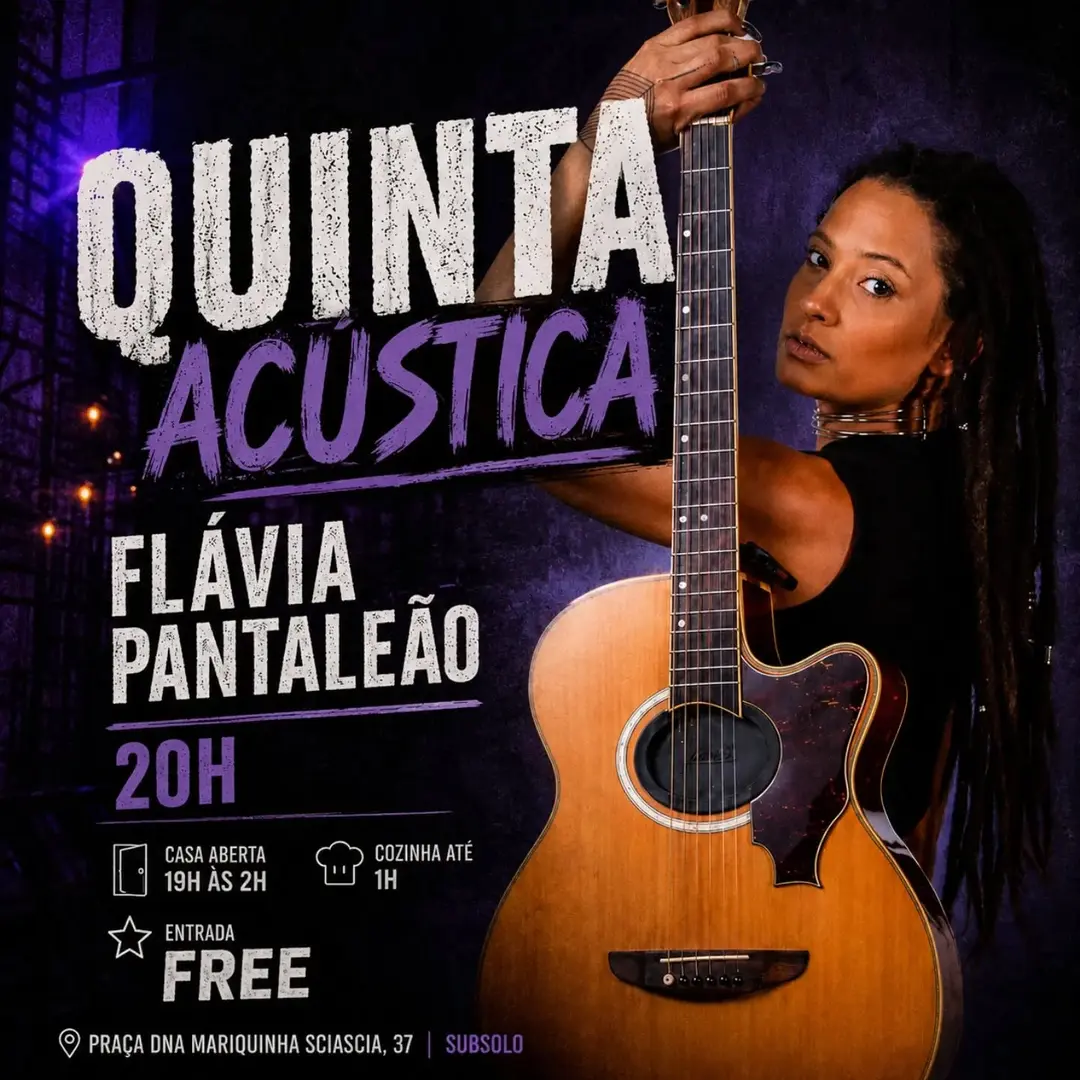 Flyer de Flávia Pantaleão e brasildades