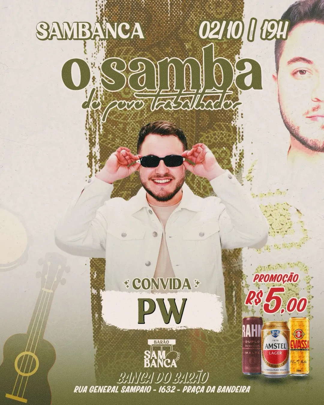Flyer de PW e O Samba do Povo Trabalhador