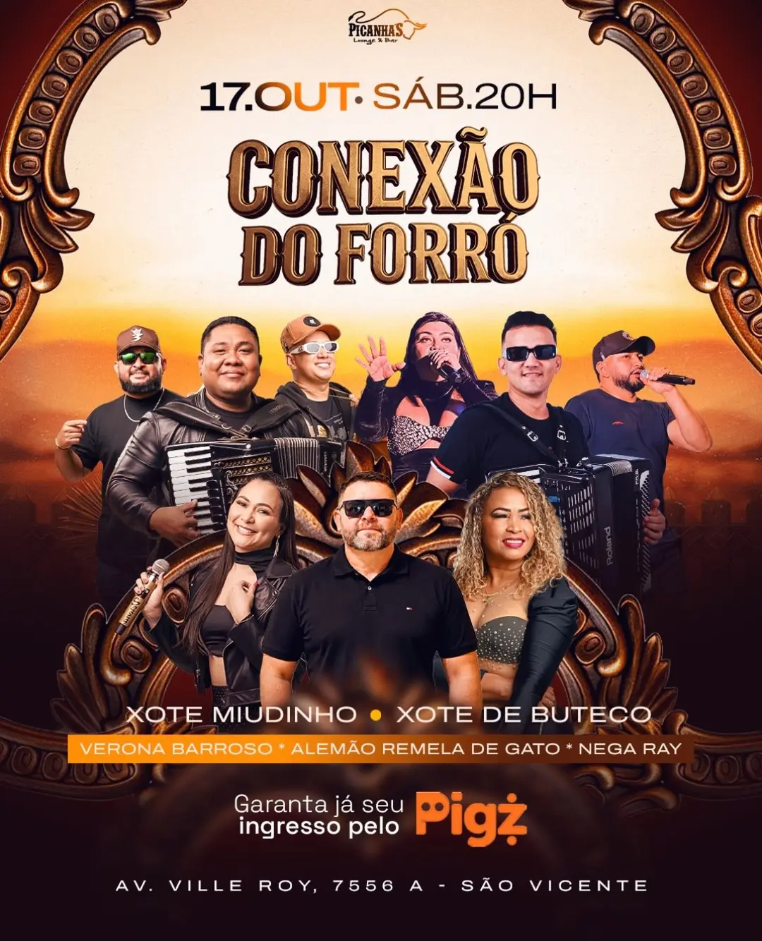 Flyer de Xote Miudinho, Xote de Buteco e mais 3 artistas