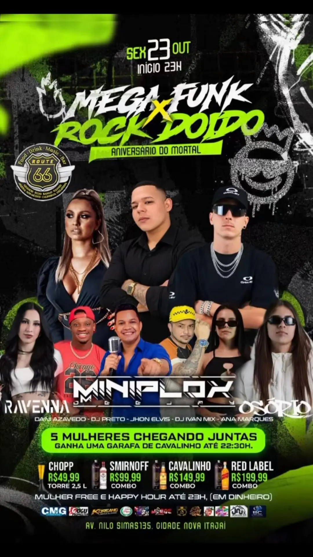 Flyer de Dani Azevedo, Ravenna, MINIPLAY e mais 5 artistas