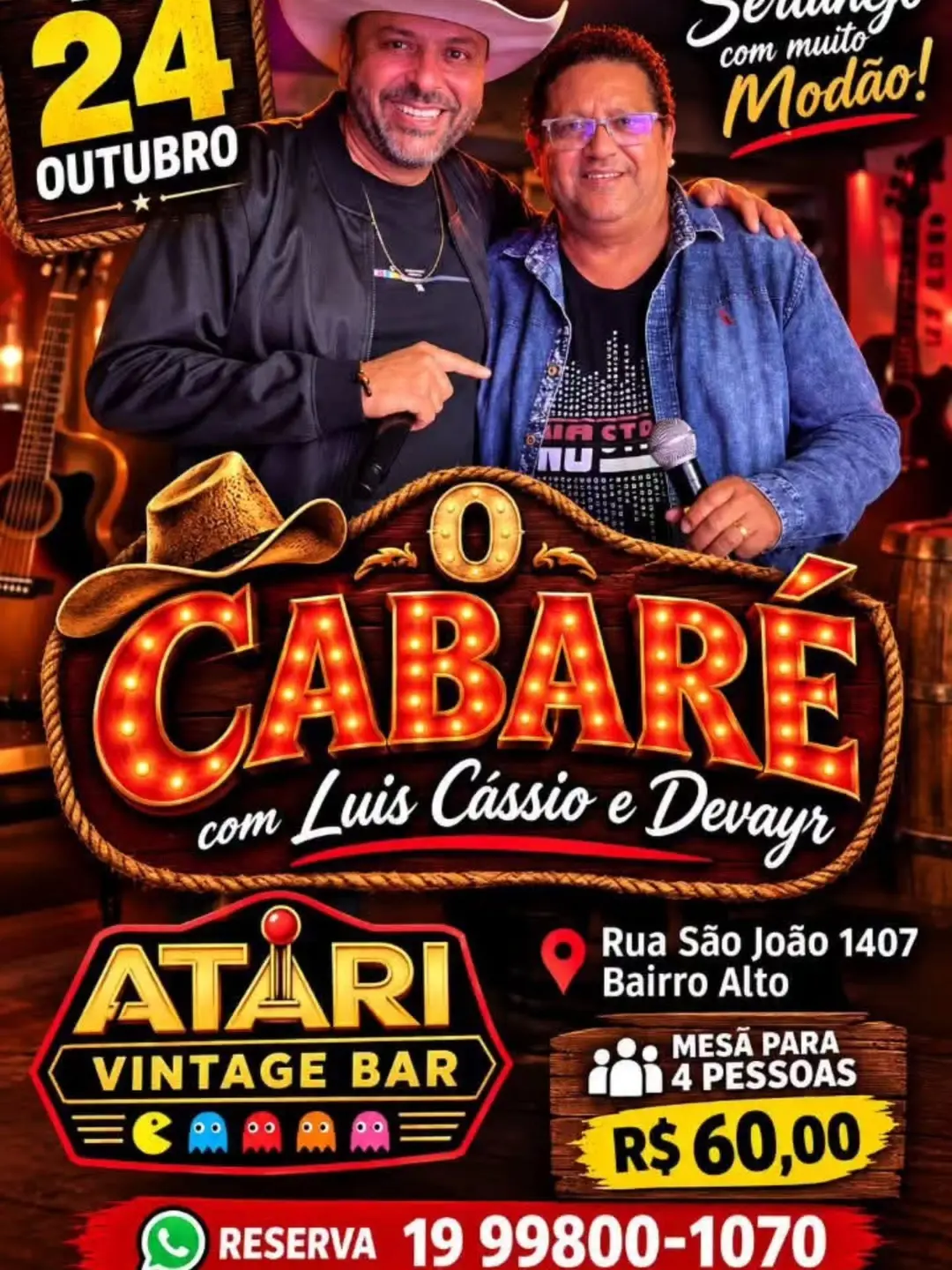 Flyer de Luis Cássio e Devayr