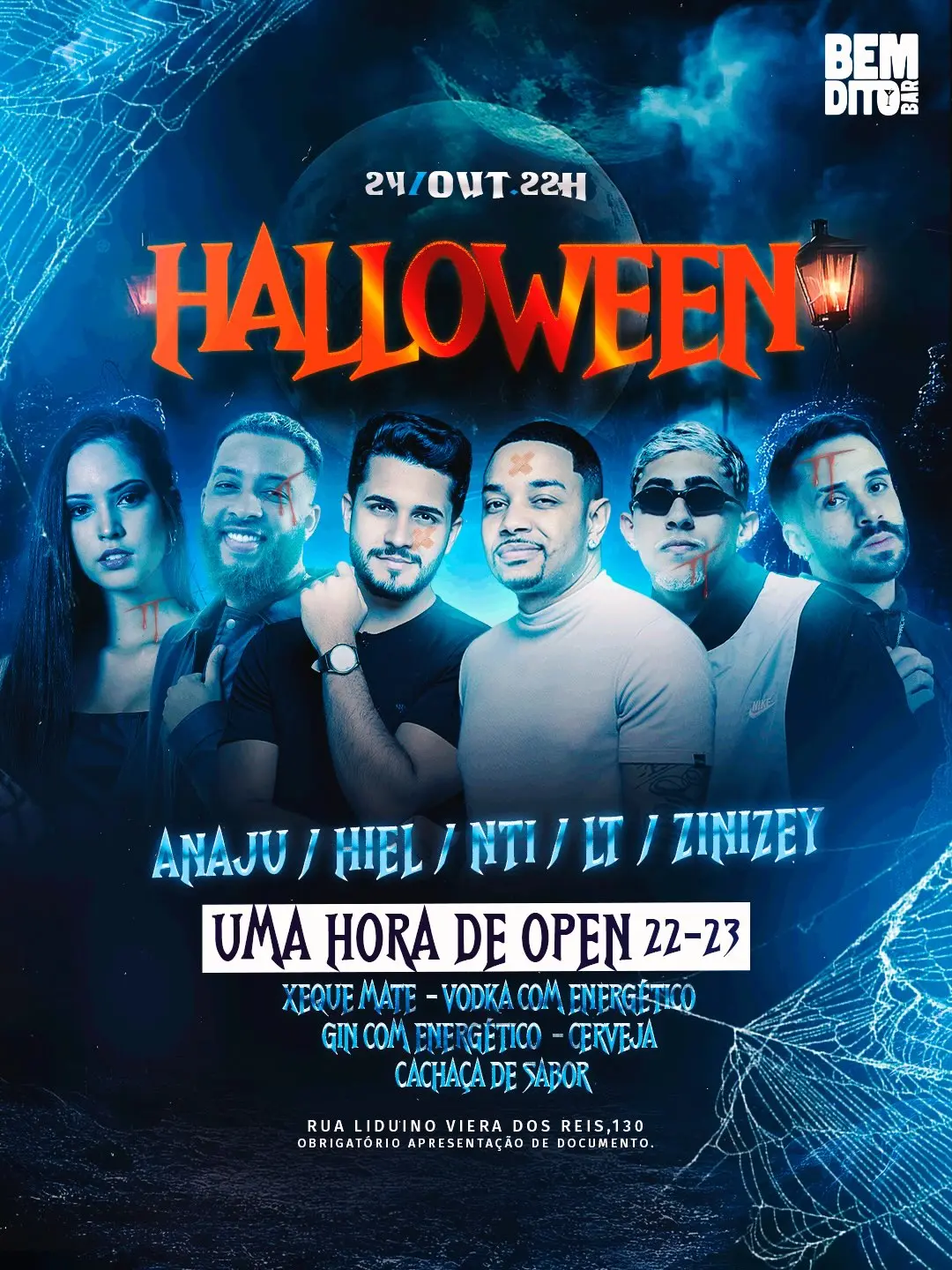 Flyer de NTI, LT, Zini, Anaju e Hiel