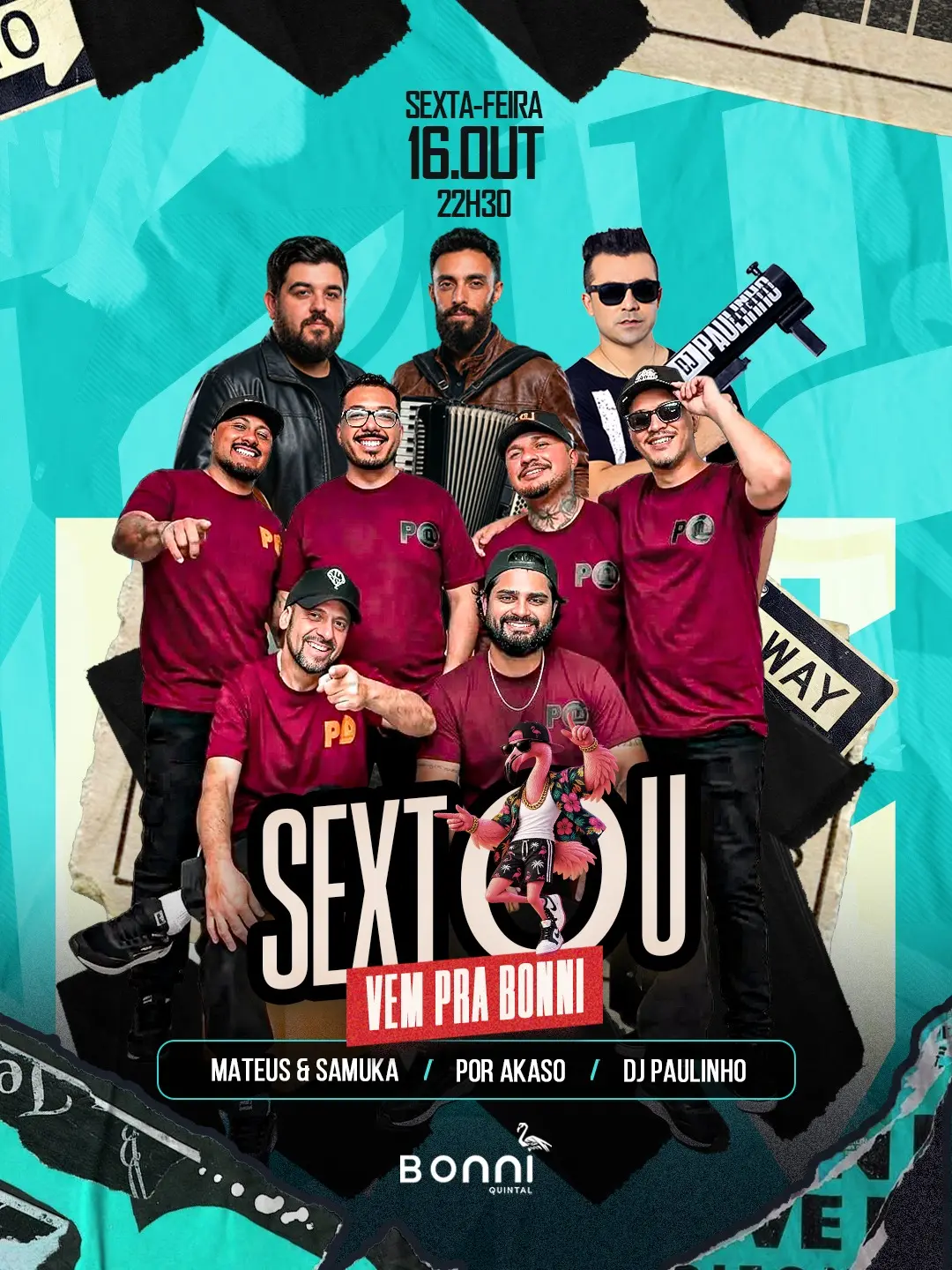 Flyer de Mateus & Samuka, Por Akaso e DJ Paulinho