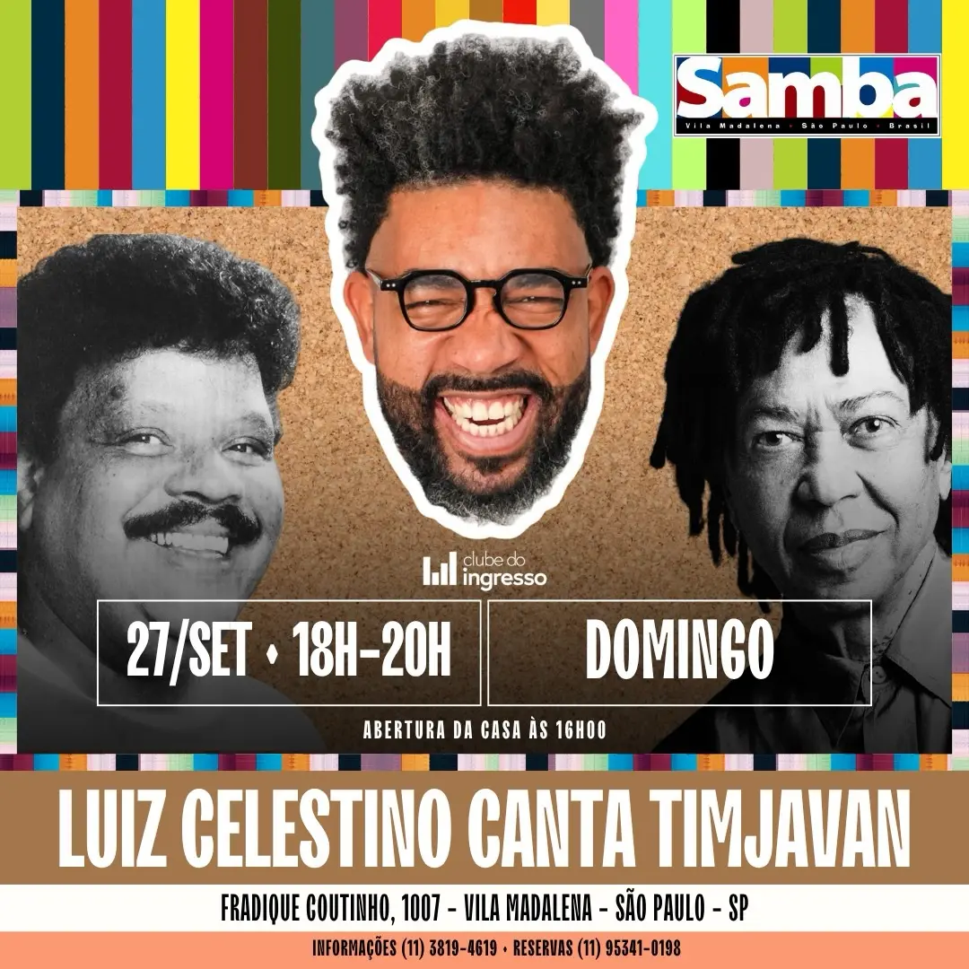 Flyer de Luiz Celestino, TimJavan e Celestino Canta TimJavan