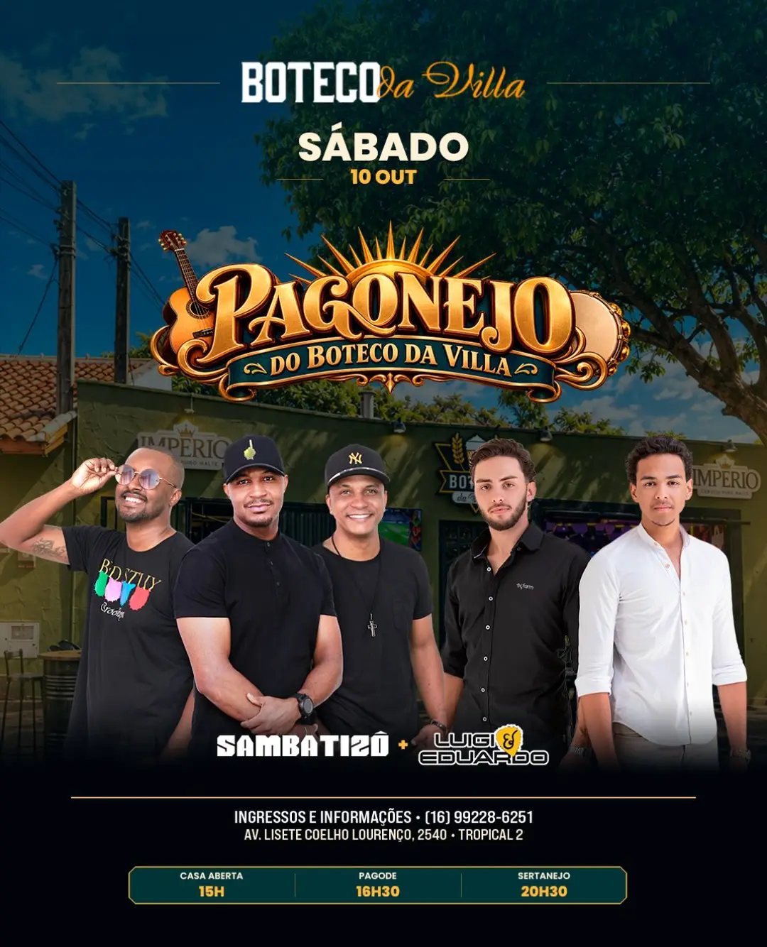 Flyer de Samba Trio e Lucas Eduardo