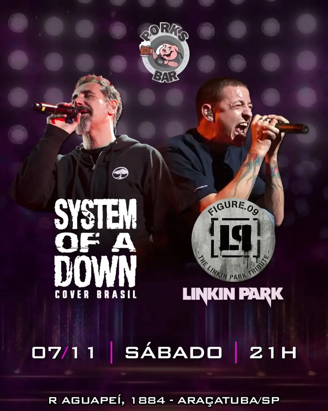 Flyer de Figure.09 e System of a Down Cover Brasil