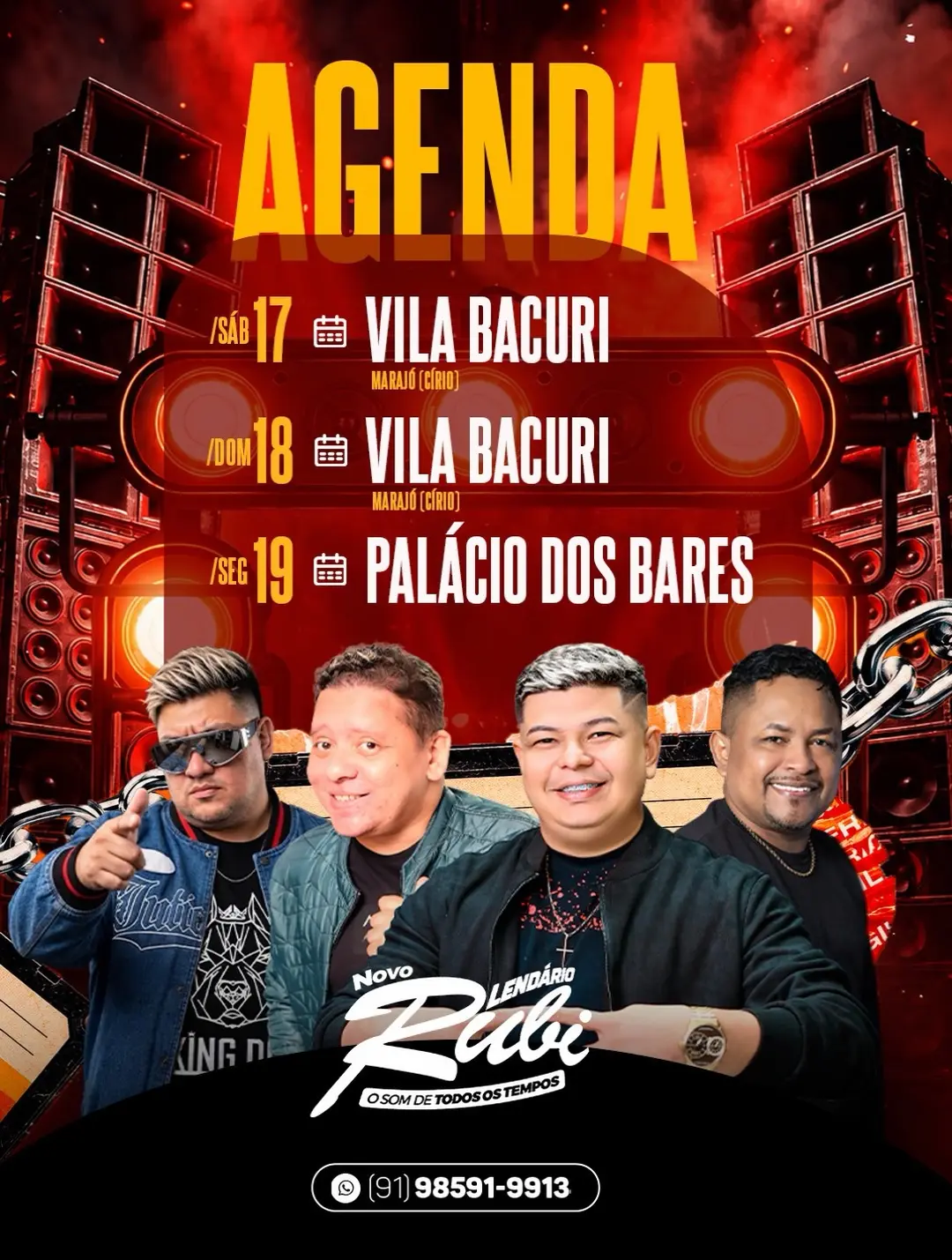 Flyer de Lendário Rubi e Novo Lendário Rubi