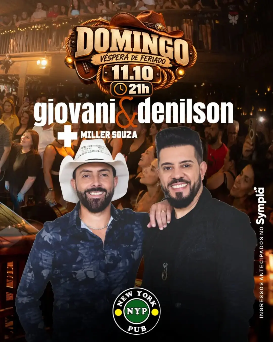 Flyer de Giovani e Denílson e Miller Souza