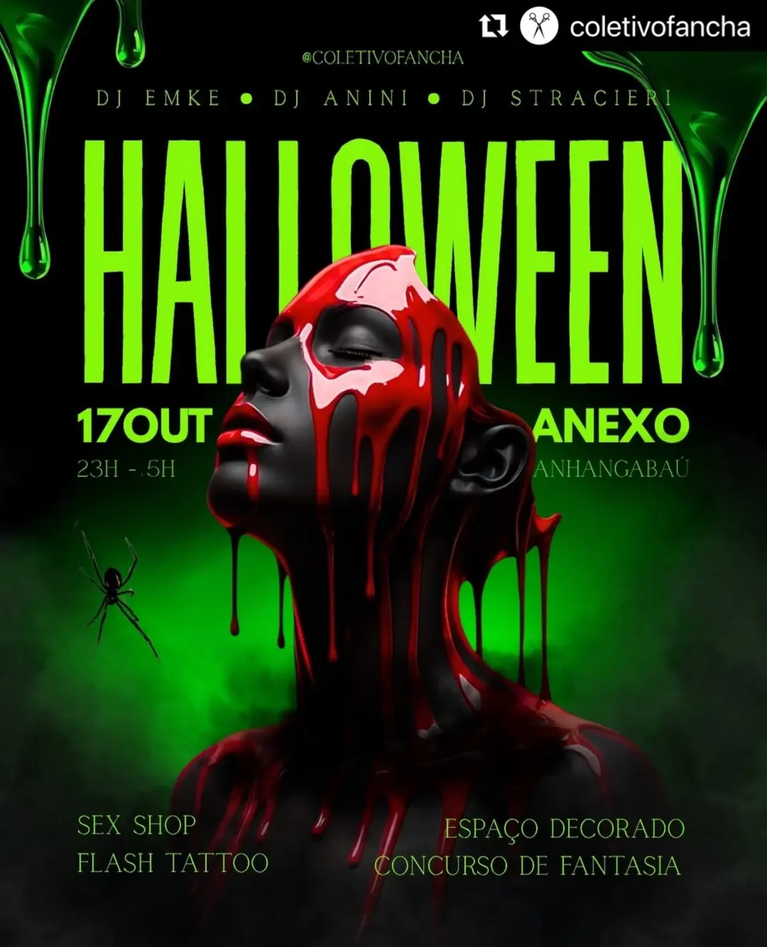 Flyer de Rosana Emke, DJ Anini e kindnesspunky
