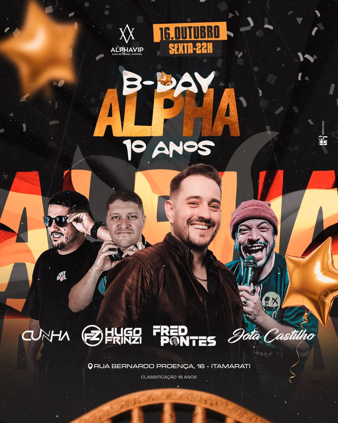 Flyer de Fred Pontes, JoTa Castilho e mais 2 artistas