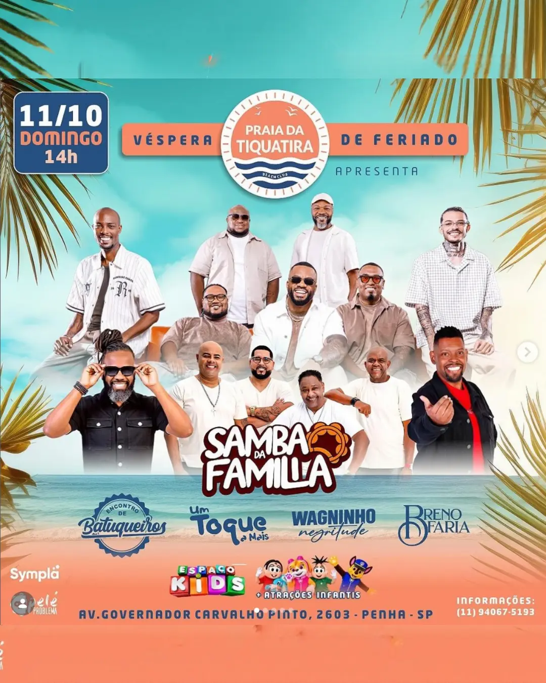 Flyer de EDB, Samba da Família, Breno Farias e mais 2 artistas