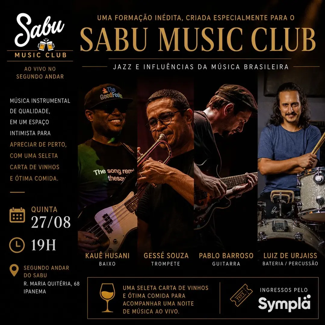 Flyer de Pablo Barroso, Kauê Husani e mais 2 artistas