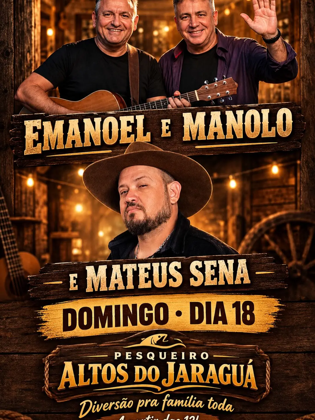 Flyer de Mateus Sena e Emanoel e Manolo