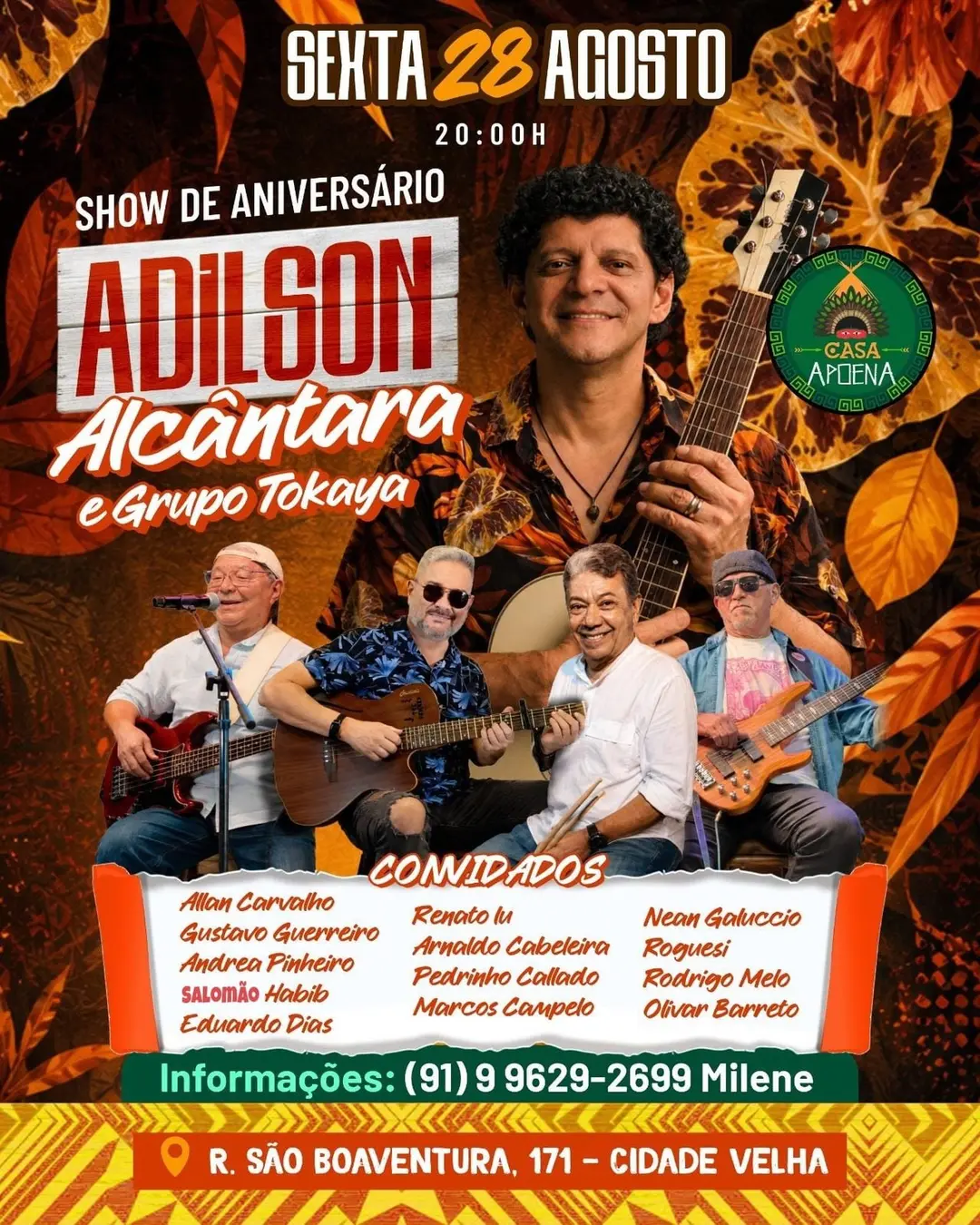 Flyer de Adilson Alcântara & Grupo Tokaya e mais 13 artistas