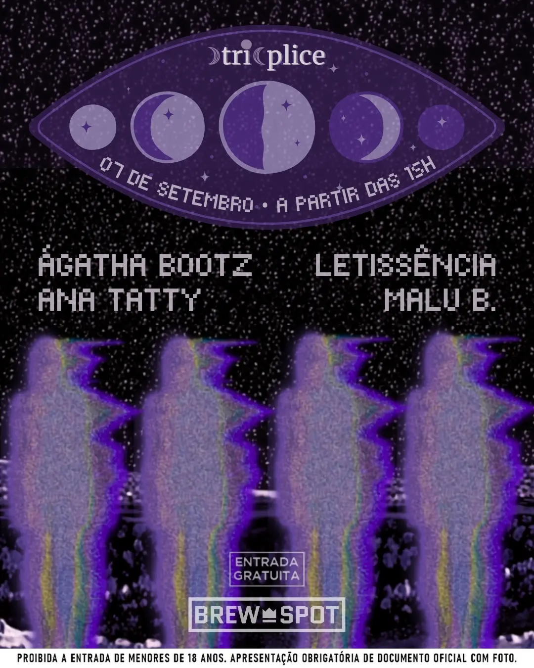 Flyer de Ágatha Bootz, Dj Ana Tatty, Malu B. e mais 2 artistas