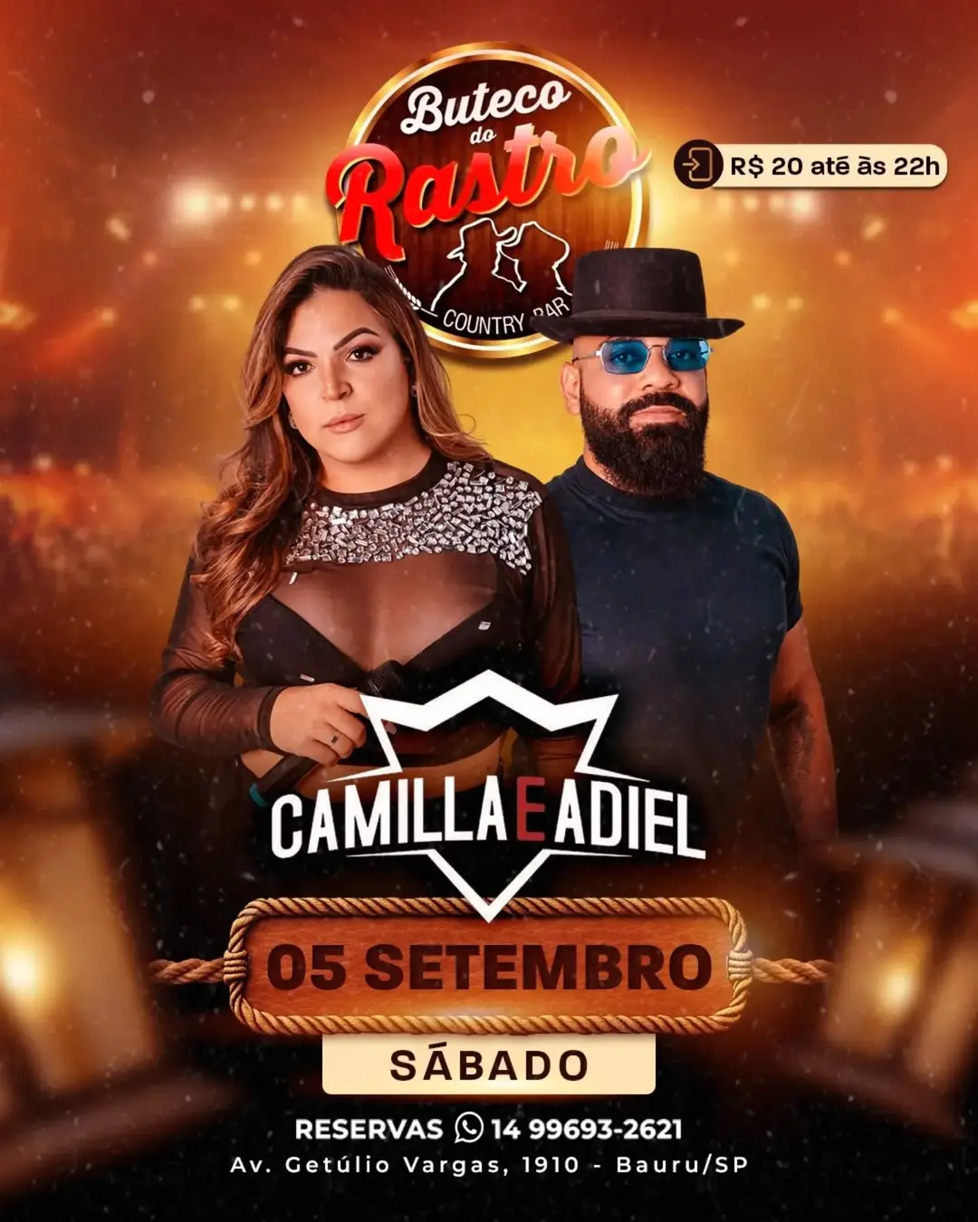 Flyer de Camilla e Adiel