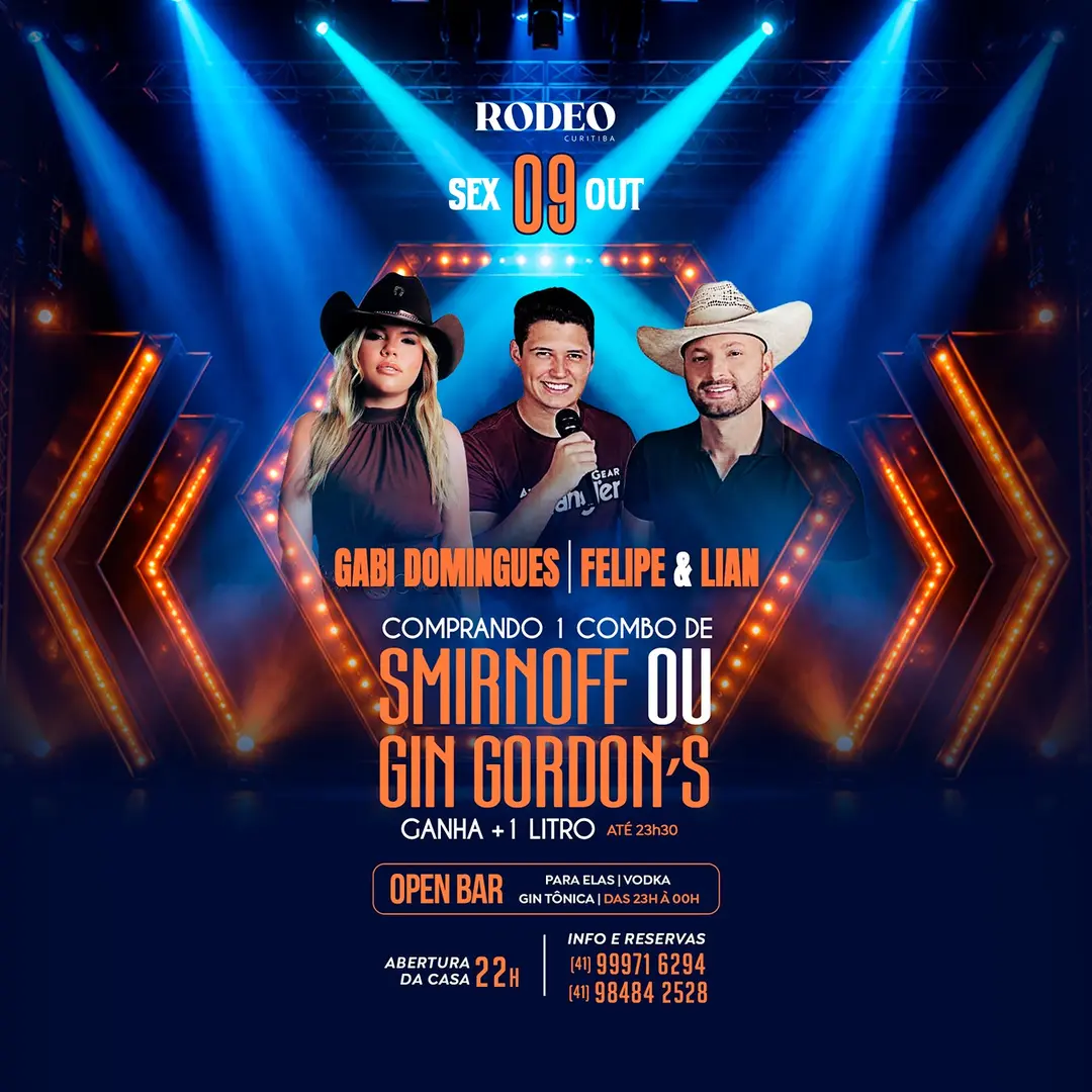 Flyer de Gabi Domingues e Felipe e Lian