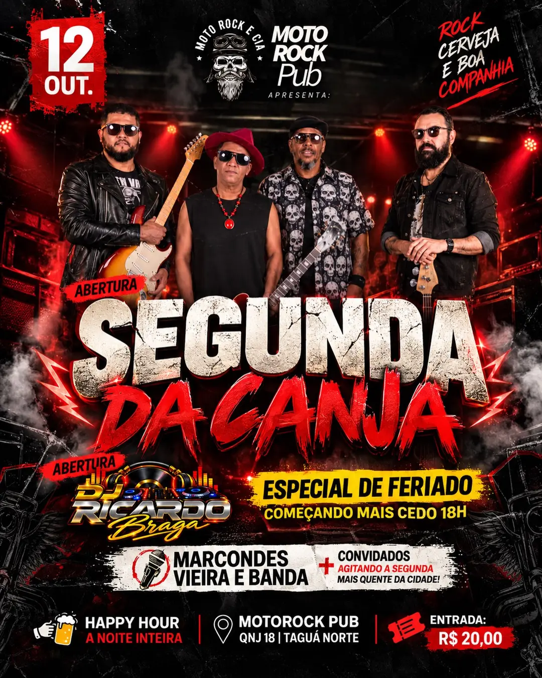 Flyer de DJ Ricardo Braga e Marcondes Vieira e Banda