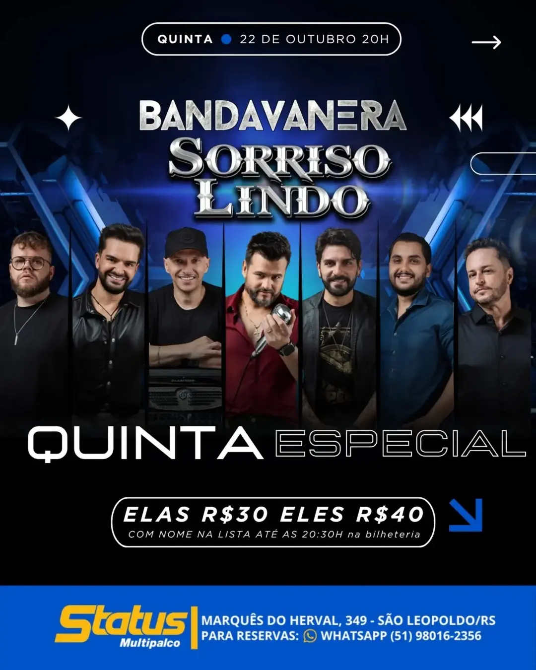 Flyer de Banda Vanera e Sorriso Lindo