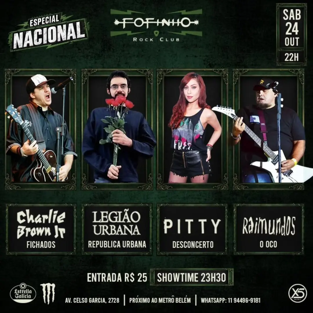 Flyer de O Oco, Republica Urbana, Fichados e mais 2 artistas