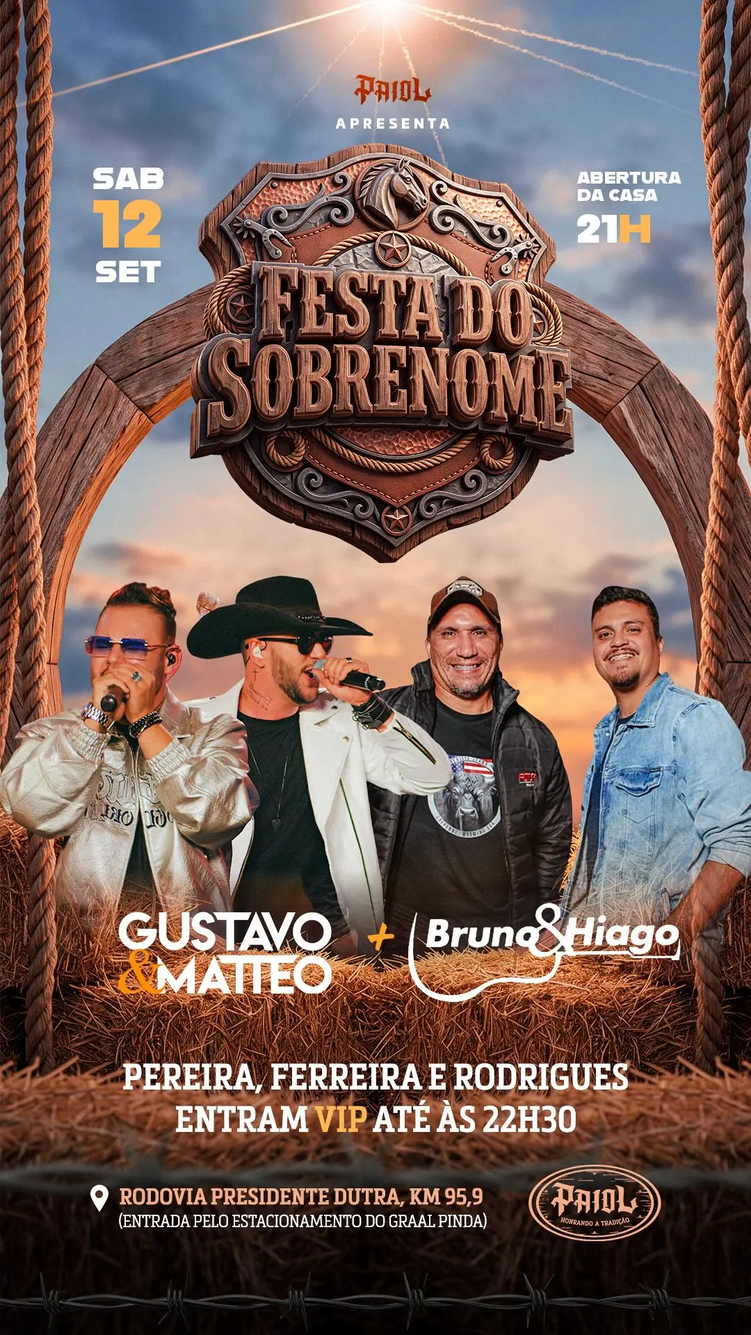 Flyer de Gustavo e Matteo e Bruno e Hiago
