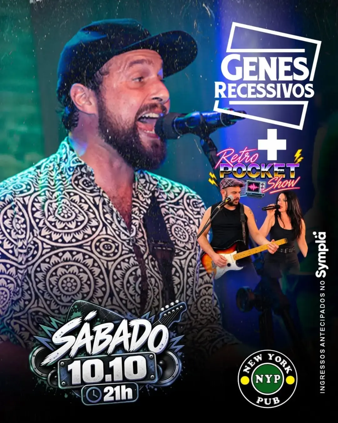 Flyer de Genes Recessivos e Retro Pocket Show