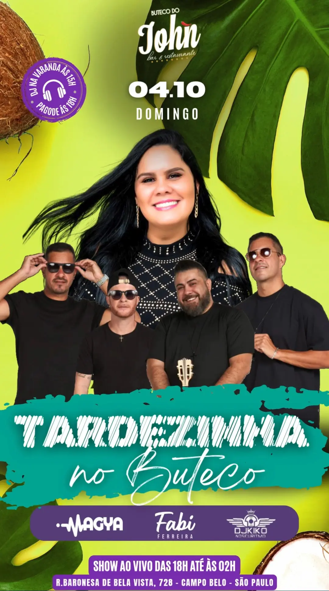Flyer de Magya, Fabí Ferreira e DJ Kiko