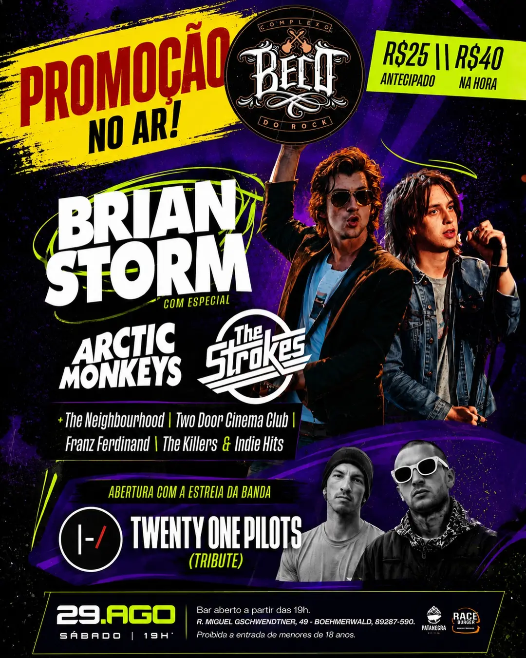 Flyer de Brianstorm e Twenty Tribute