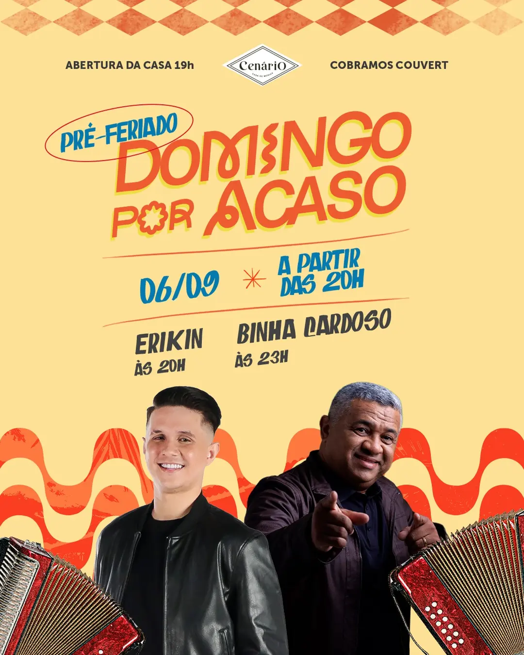 Flyer de Binha Cardoso e Erikin