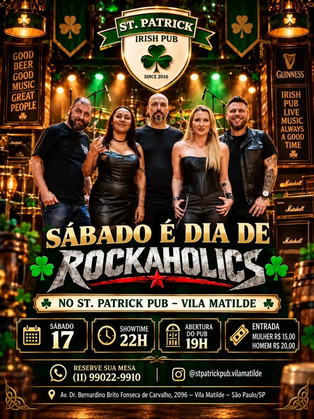 Flyer de Banda Rockaholics