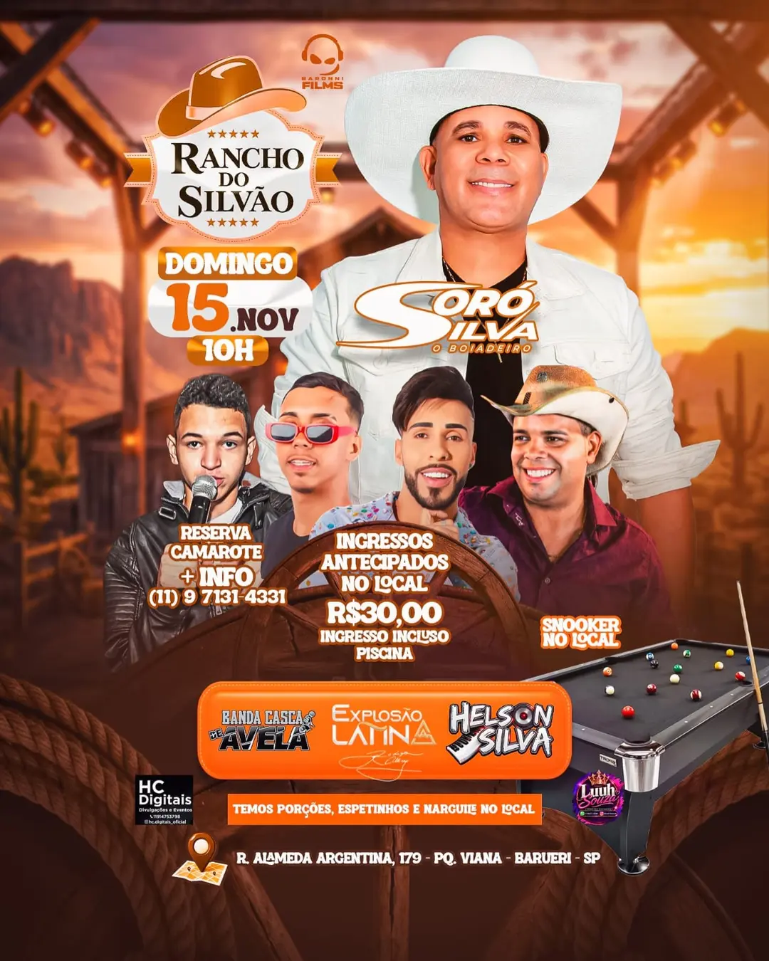 Flyer de Explosão Latina, Banda Casca de Avelã e mais 2 artistas