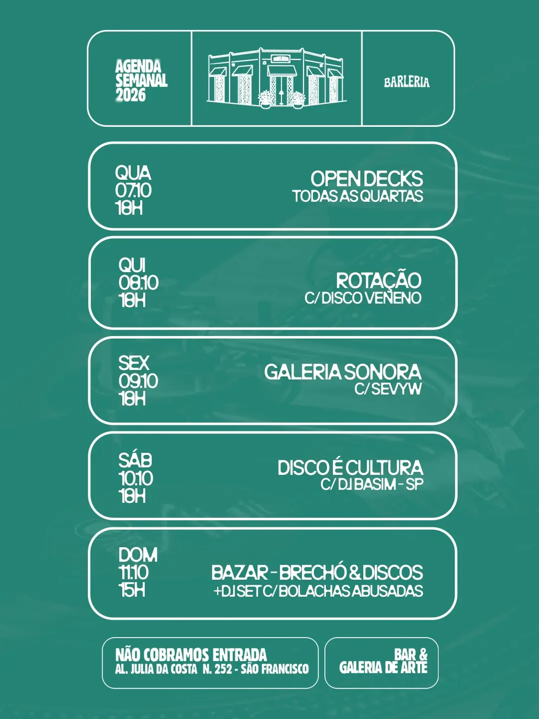Flyer de DJ Basim e Disco é Cultura