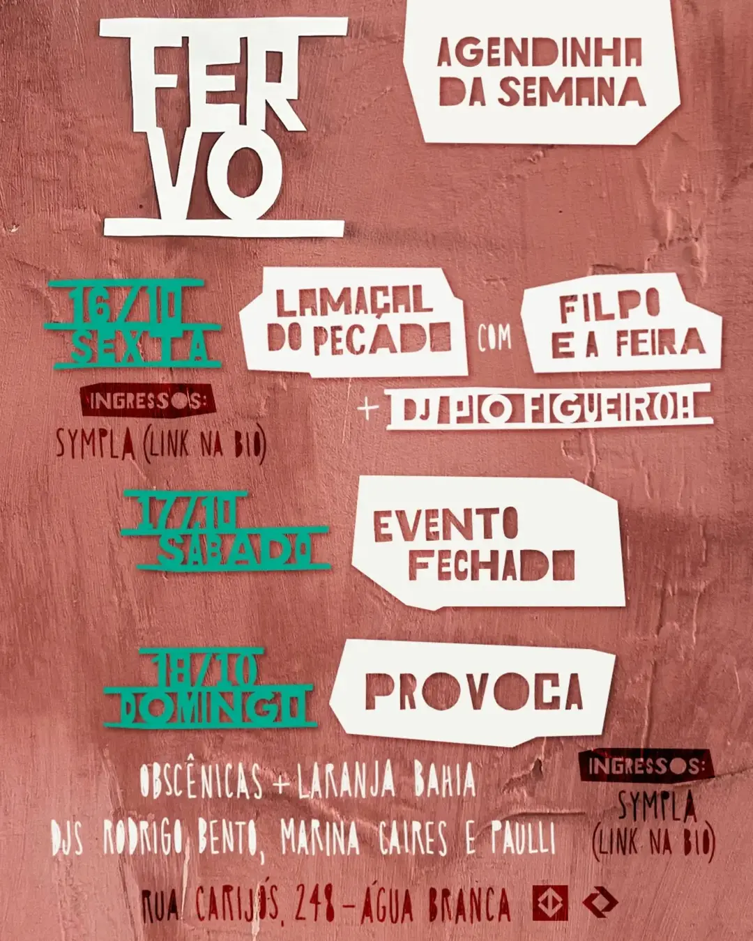 Flyer de Obscênicas, Marina Caires e mais 3 artistas