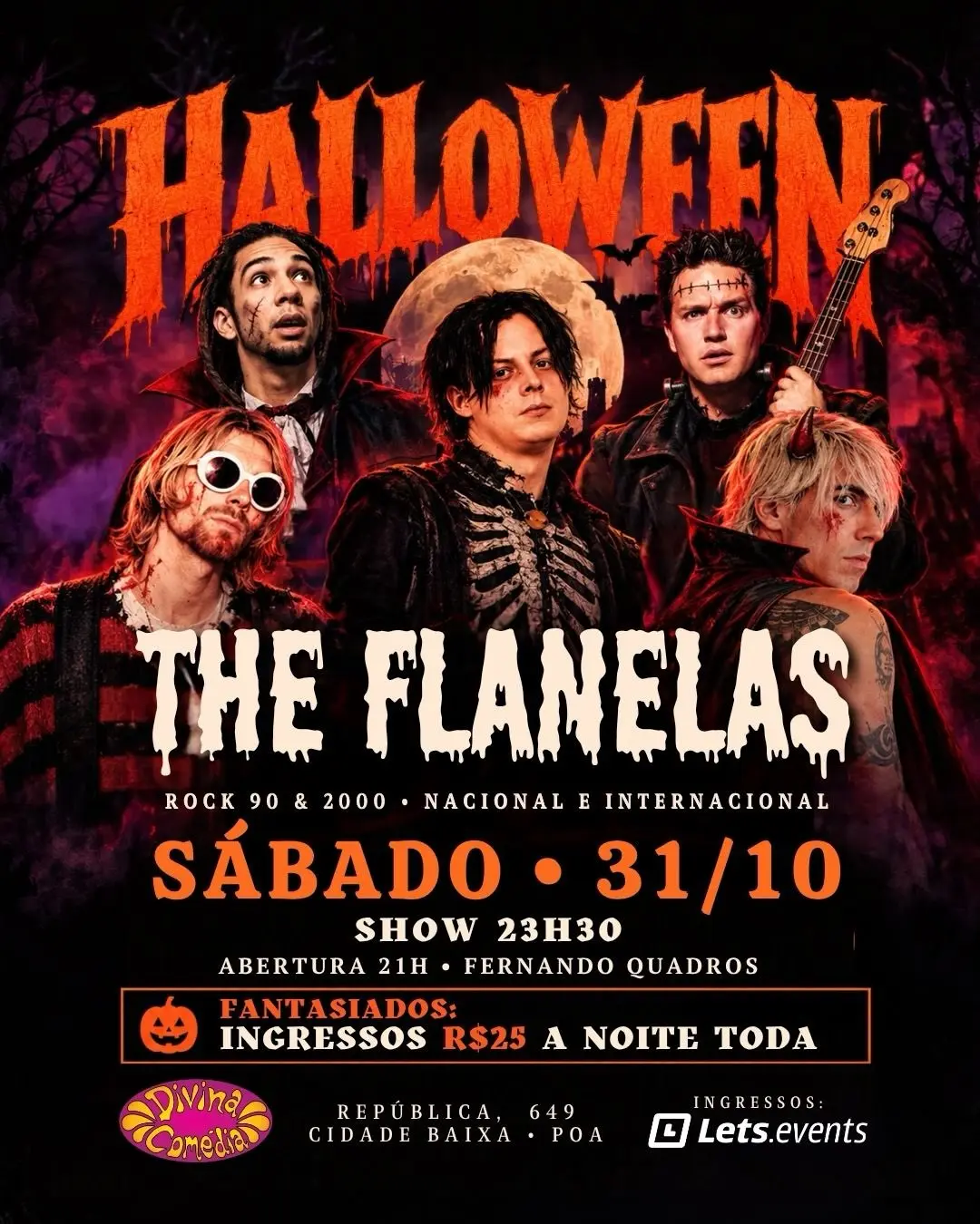 Flyer de The Flanelas e Fernando Quadros